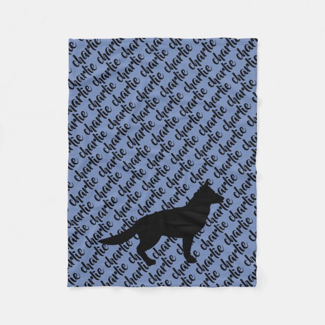 German Shepherd Dog's Name Fleece Blanket (Front)