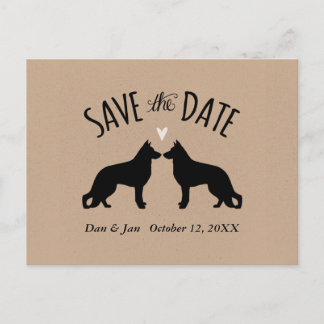 German Shepherd Dogs Wedding Save the Date Announcement Postcard