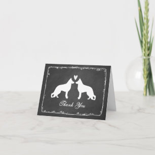 German Shepherd Dogs Wedding Thank You Card