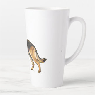 German Shepherd Double-Sided Throw Pillow Latte Mug