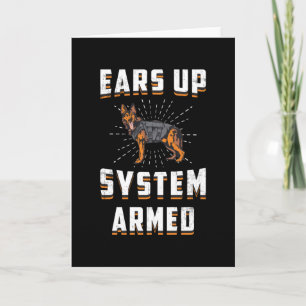German Shepherd Ears Up System Armed Dog Vintage Card