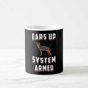 German Shepherd Ears Up System Armed Dog Vintage Coffee Mug