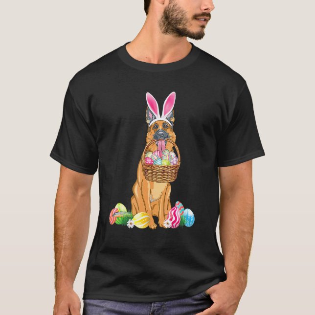 German Shepherd Easter Day Bunny Eggs Easter Costu T-Shirt (Front)