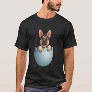 German Shepherd Easter Egg Hunting Bunny Ears Dog  T-Shirt