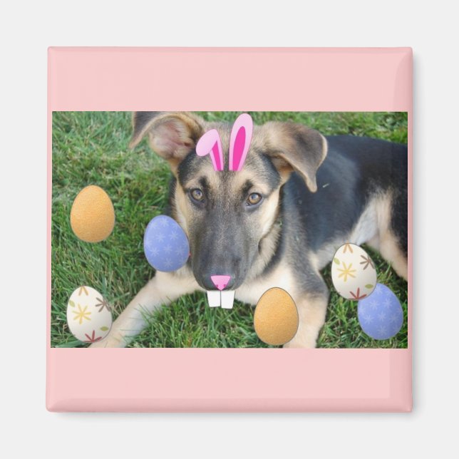 German Shepherd Easter Puppy Magnet (Front)