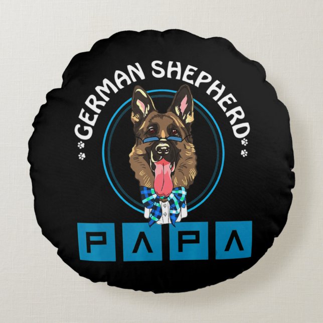 German Shepherd Essential Round Cushion (Front)