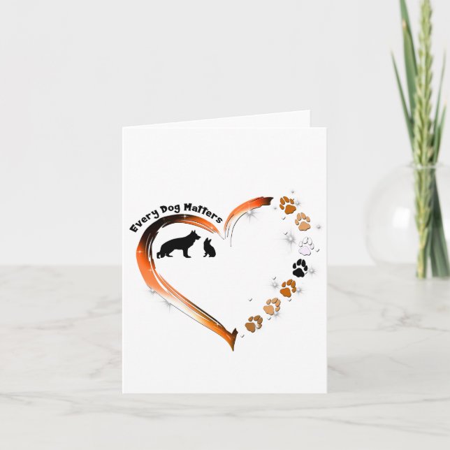 German Shepherd Every Dog Matters Heart Pet Paws Thank You Card (Front)