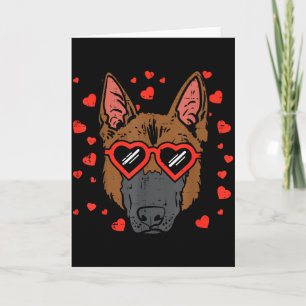 German Shepherd Face Heart Gles Valentines Day Dog Card