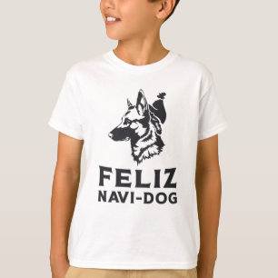 German Shepherd Feliz Navi-Dog Dogs Animal Vintage T-Shirt