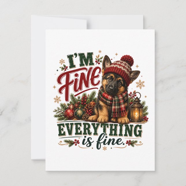 German Shepherd Fine Everything Is Fine Invitation (Front)
