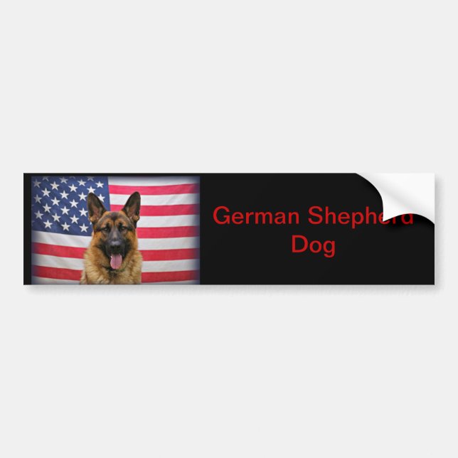 German Shepherd Flag Bumper Sticker (Front)