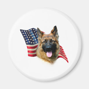 German Shepherd Flag Magnet