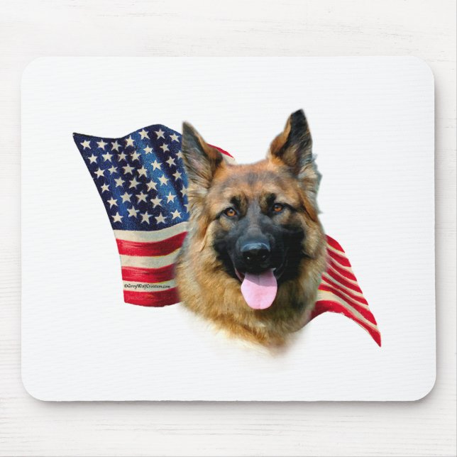 German Shepherd Flag Mouse Pad (Front)