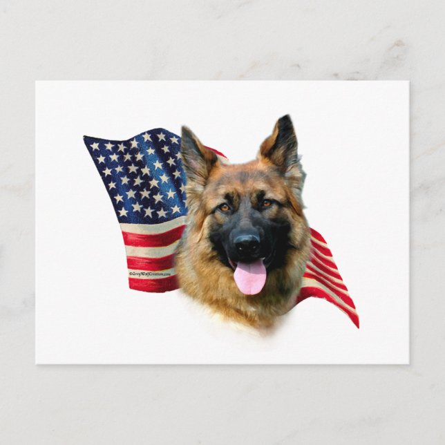 German Shepherd Flag Postcard (Front)