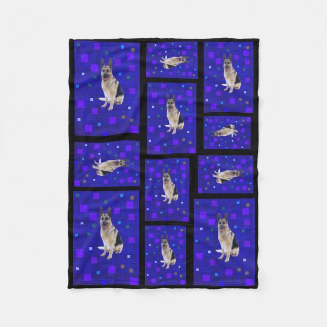 German Shepherd Fleece Blanket (Front)