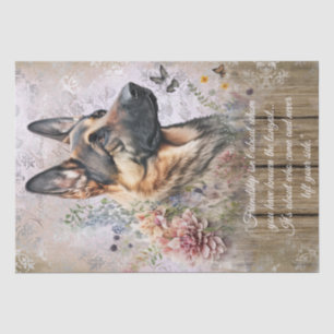 German Shepherd Floral Dog Quote Tissue Paper