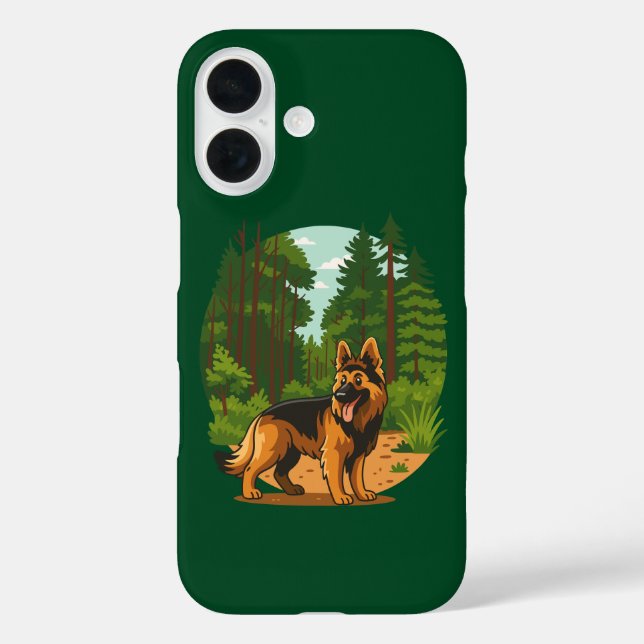 German Shepherd Forest Adventure Dog  Case-Mate iPhone Case (Back)