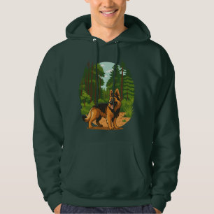 German Shepherd Forest Adventure Dog Hoodie