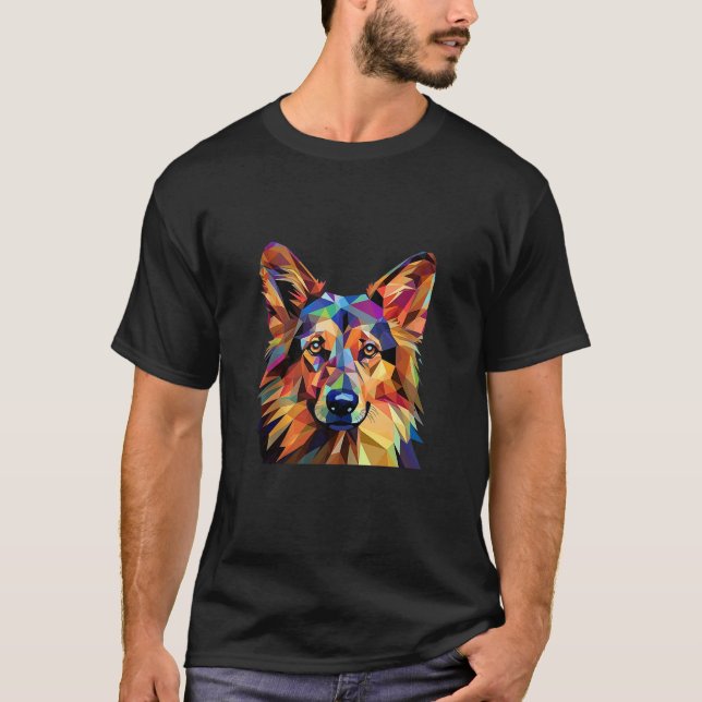 German Shepherd Funny Dog Cubism Love Mum Dad Tank (Front)