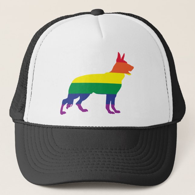 German Shepherd Gay Pride Trucker Hat (Front)
