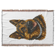 German Shepherd Gemstone Mosaic Luxury