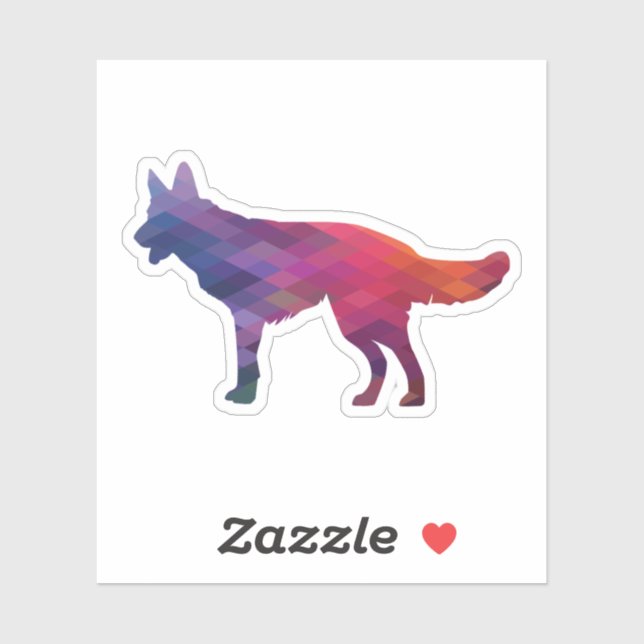 German Shepherd Geometric Pattern Silhouette Purp (Sheet)