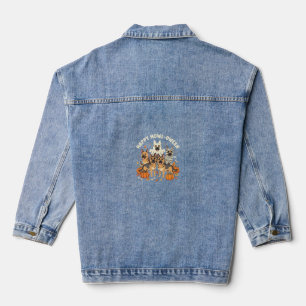 German Shepherd Ghost Halloween Howl-Oween Design_ Denim Jacket
