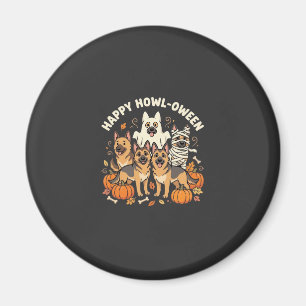 German Shepherd Ghost Halloween Howl-Oween Design_ Magnet