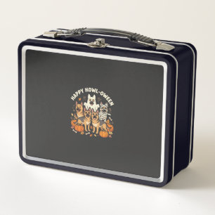 German Shepherd Ghost Halloween Howl-Oween Design_ Metal Lunch Box