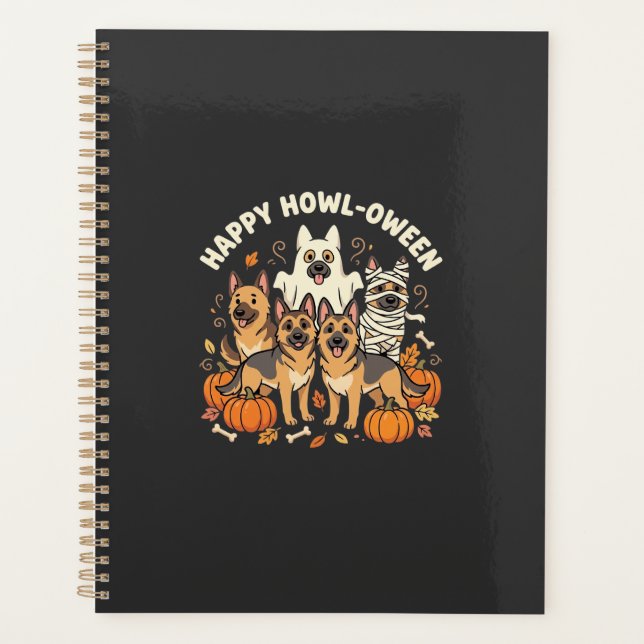 German Shepherd Ghost Halloween Howl-Oween Design_ Planner (Front)