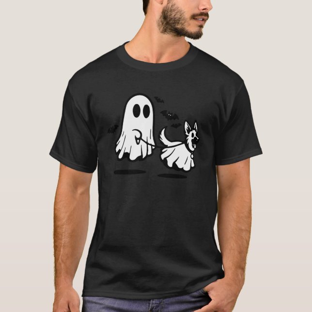 German Shepherd Ghost Walking Dog T-Shirt (Front)