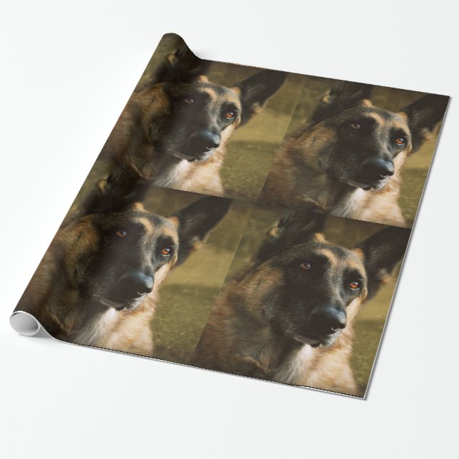 German Shepherd Gift Wrapping Paper (Unrolled)