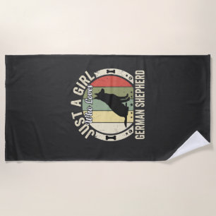German Shepherd Girl Dog Lover Design (2)_1 Beach Towel