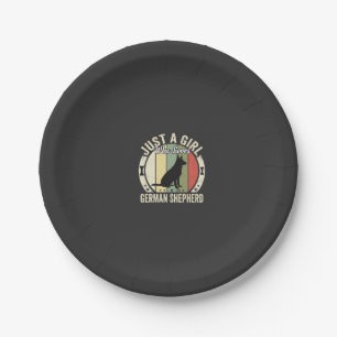 German Shepherd Girl Dog Lover Design (2)_1 Paper Plate