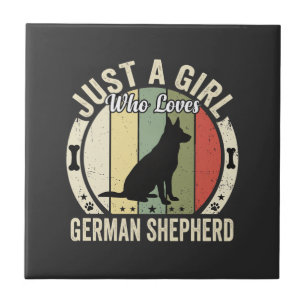 German Shepherd Girl Dog Lover Design (2)_1 Tile