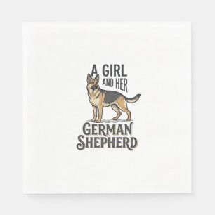 German Shepherd Girl Shirt Vintage Dog Lover Desig Napkin