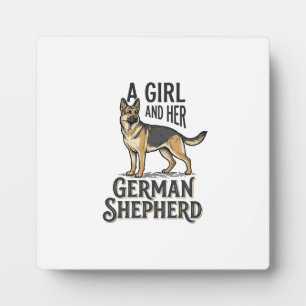 German Shepherd Girl Shirt Vintage Dog Lover Desig Plaque