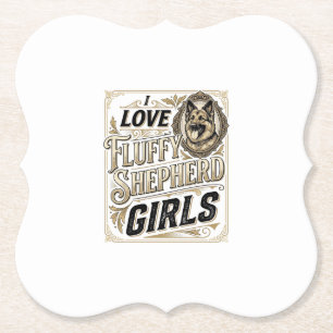 German Shepherd Girl Shirt Vintage Engraving Dog L Paper Coaster