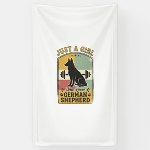 German Shepherd Girl Vintage Dog Lover Shirt Desig Banner