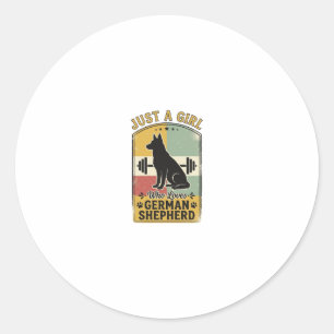 German Shepherd Girl Vintage Dog Lover Shirt Desig Classic Round Sticker