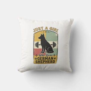 German Shepherd Girl Vintage Dog Lover Shirt Desig Cushion