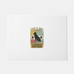 German Shepherd Girl Vintage Dog Lover Shirt Desig Doormat