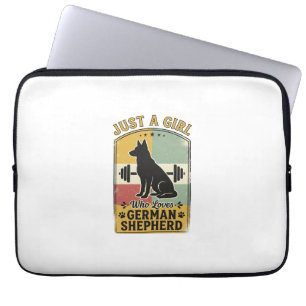 German Shepherd Girl Vintage Dog Lover Shirt Desig Laptop Sleeve