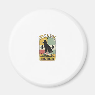 German Shepherd Girl Vintage Dog Lover Shirt Desig Magnet
