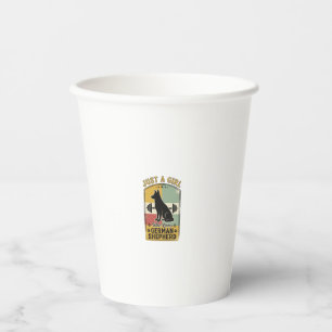 German Shepherd Girl Vintage Dog Lover Shirt Desig Paper Cups