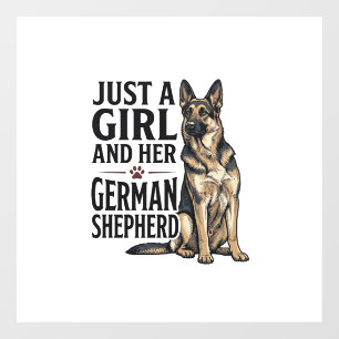German Shepherd Girl Vintage Engraving Dog Lover D