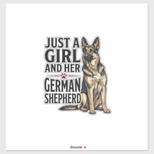 German Shepherd Girl Vintage Engraving Dog Lover D