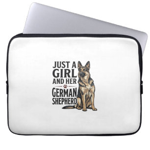 German Shepherd Girl Vintage Engraving Dog Lover D Laptop Sleeve