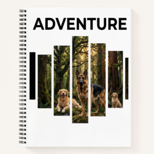 German Shepherd,Golden Retriever Forest Adventure  Notebook