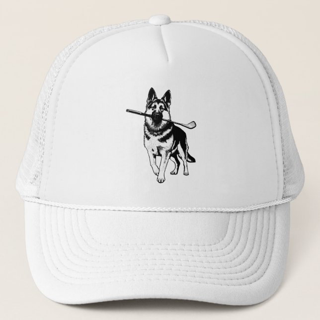German Shepherd Golf  Trucker Hat (Front)